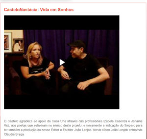 Claudia Braga entrevistada pelo Castelo do Poeta